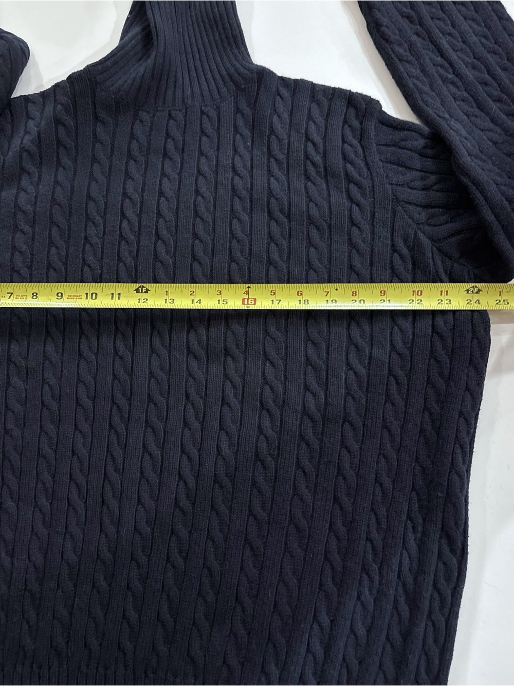 Polo Ralph Lauren Mens L Navy Alpaca Cotton Cable Knit Turtleneck Peru Old Money - Picture 6 of 7